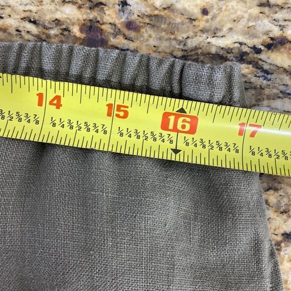 J. Jill 100% linen khaki green color high rise straight leg pants size S - Picture 6 of 9